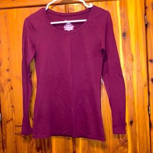 No Boundaries maroon long sleeve tee